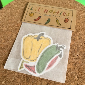 lil hotties | sticker pack | pepper stickers | handmade stickers | cute stickers | stickers for hydro flask, laptop, phone, planner