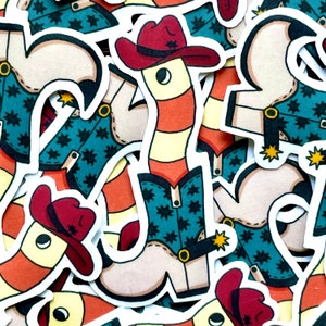 cowboyworm | vinylsticker | waterdichte sticker | laptopsticker | sticker voor hydroflask, schetsboek, auto | wormsticker | cowboysticker