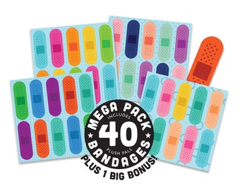 Removable Bandages for Pretend Play, Mega Pack, 40 Bandages plus 1 Big Bonus Bandage