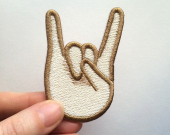 West Coast /"W/" Hand Sign Patch Beige