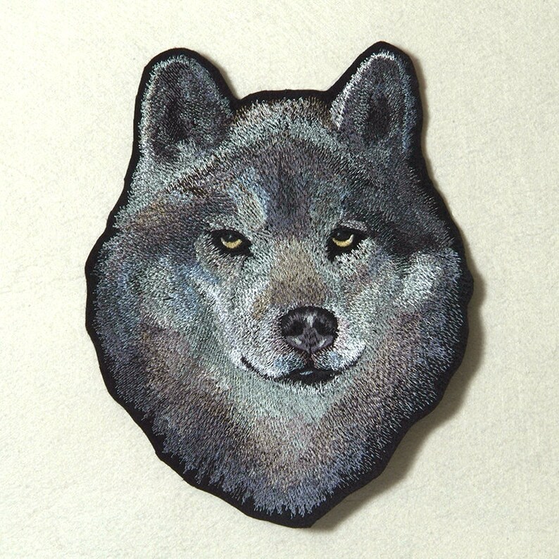 Wolf Patch Embroidered large sew on jacket patch iron on patch Etsy