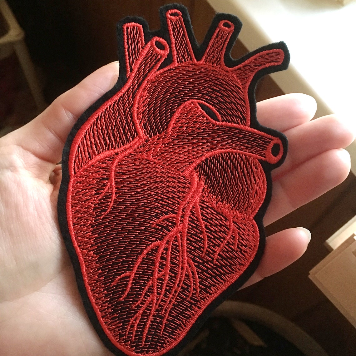 Anatomic Heart patch Embroidery sew on human heart iron on Etsy