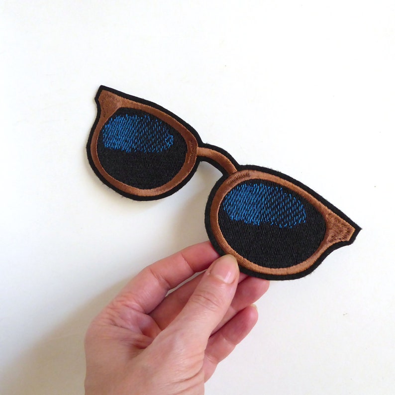 Large patch Sunglasses Embroidery sew on iron on eyeglasses Etsy