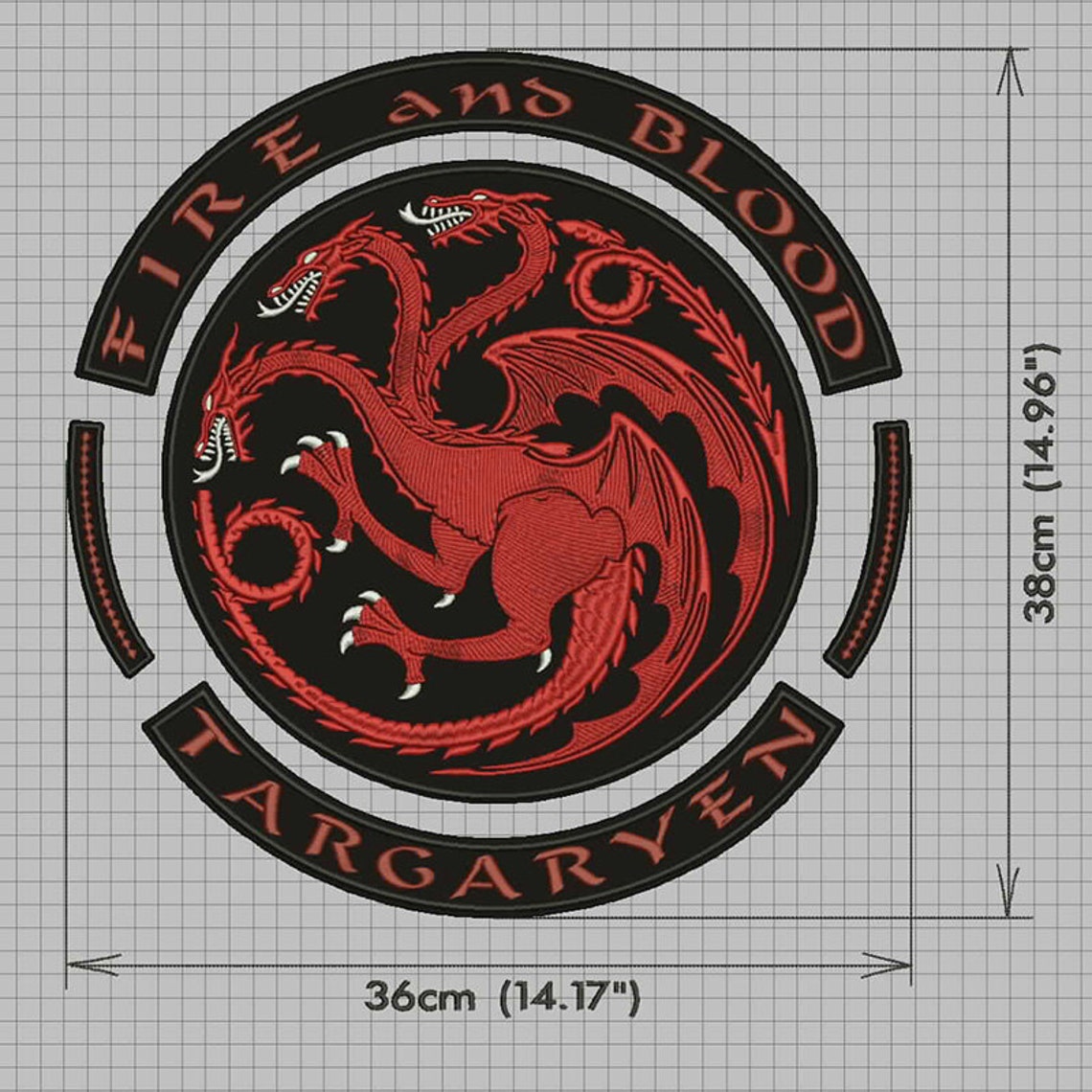 Targaryen Large Patch Game of Thrones Embroidered Patch sew on Etsy