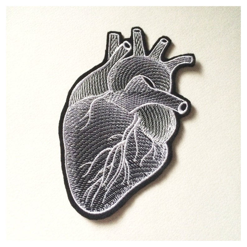 Anatomic Heart Patch Embroidery Sew on Human Heart Iron on Etsy
