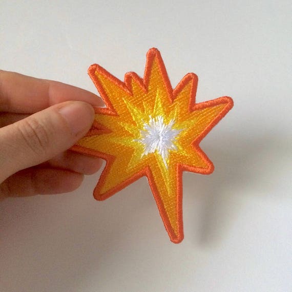 collision emoji embroidered patch