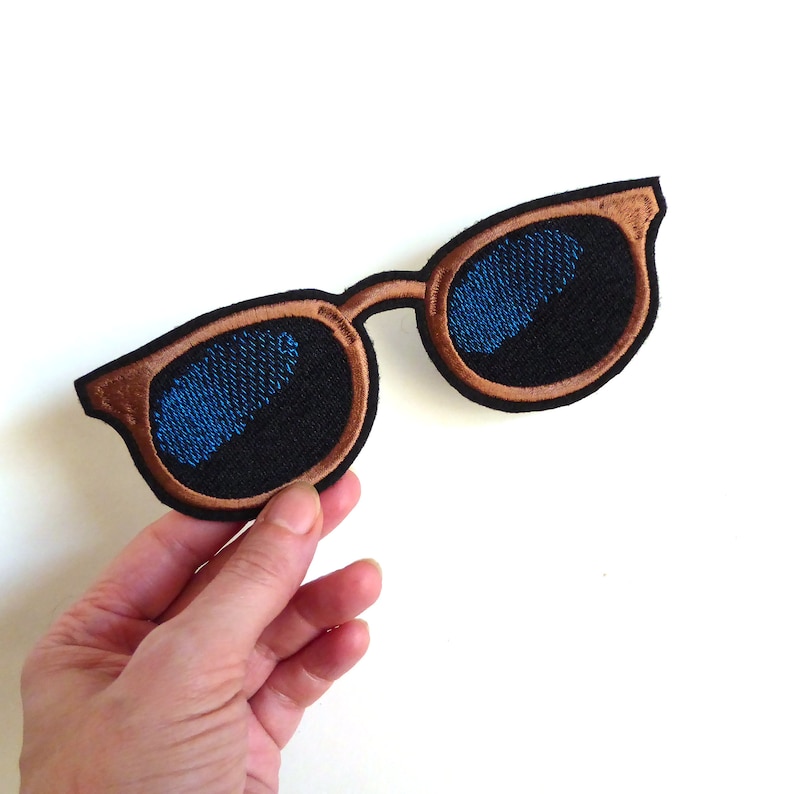 Large patch Sunglasses Embroidery sew on iron on eyeglasses Etsy
