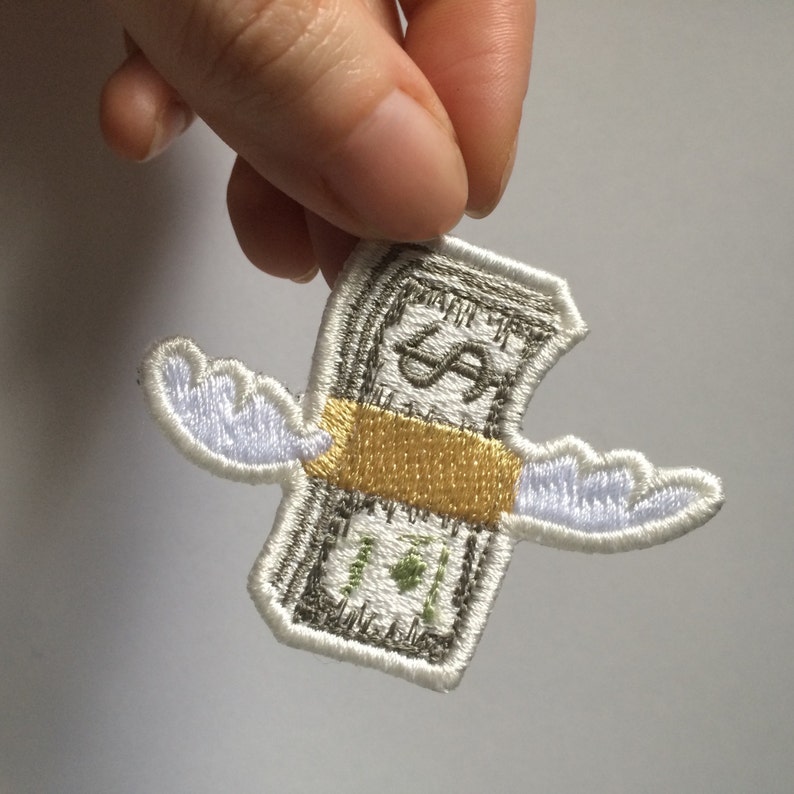 Emoji Mon!   ey With Wings Embroidered Patch Sew On Jacket Patch Etsy - image 0
