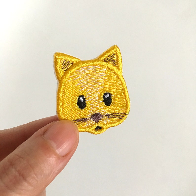 Cat Emoji Embroidered Patch Jacket Patch Sew on Iron on Patch Etsy