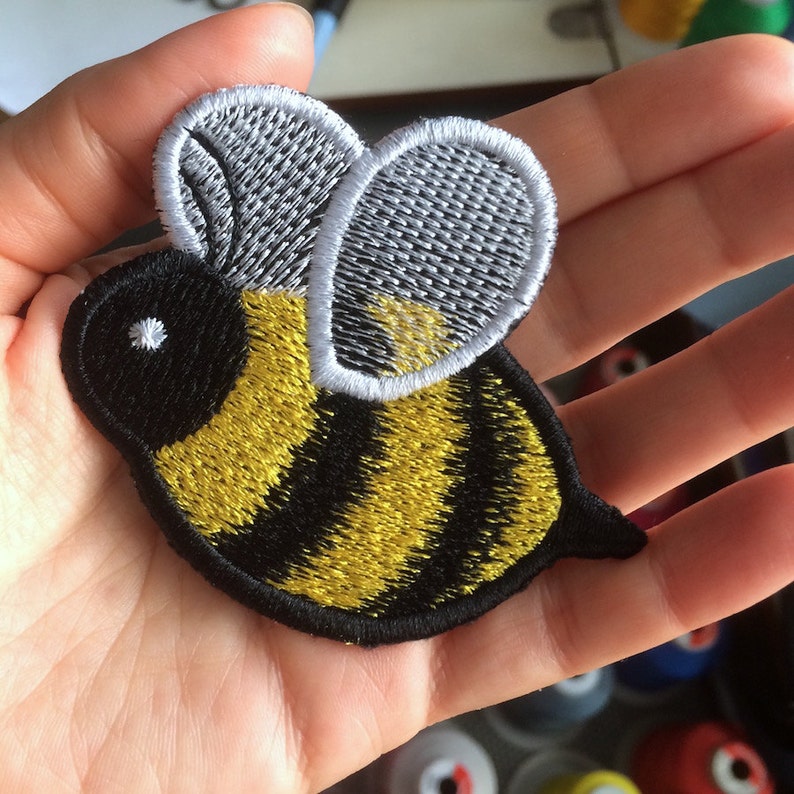 Honeybee Emoji Embroidered Patch sew on jacket patch iron on Etsy