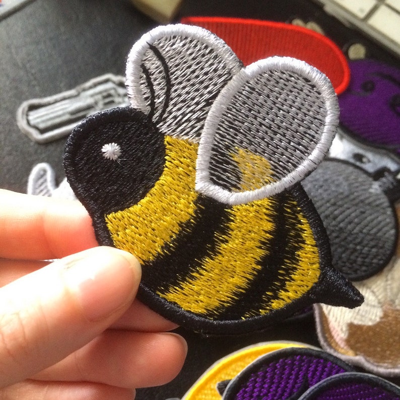 Honeybee Emoji Embroidered Patch sew on jacket patch iron on Etsy