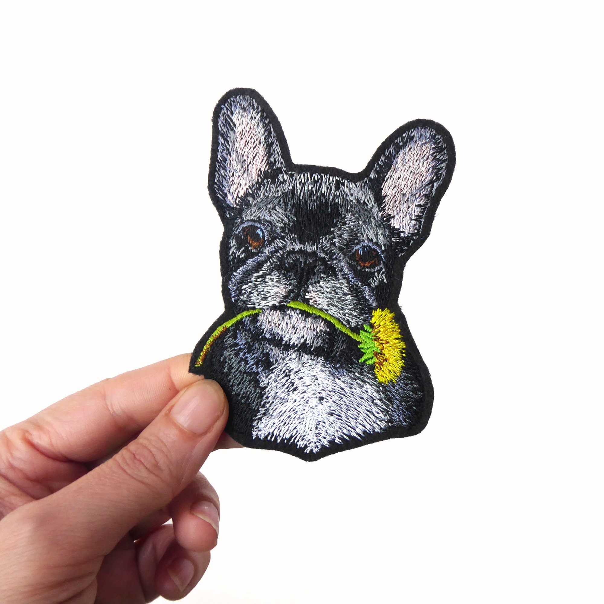 French bulldog patch embroidered french sew on for jacket Etsy