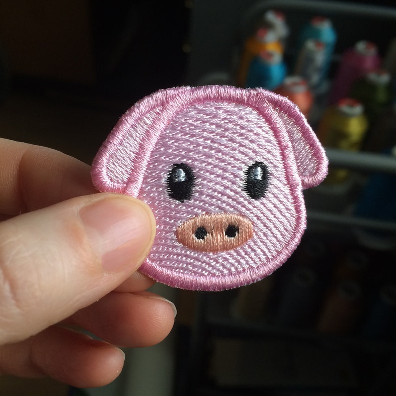 Pig Face Emoji Embroidered Patch Jacket Patch Bag Sew On Patch Etsy - image 0