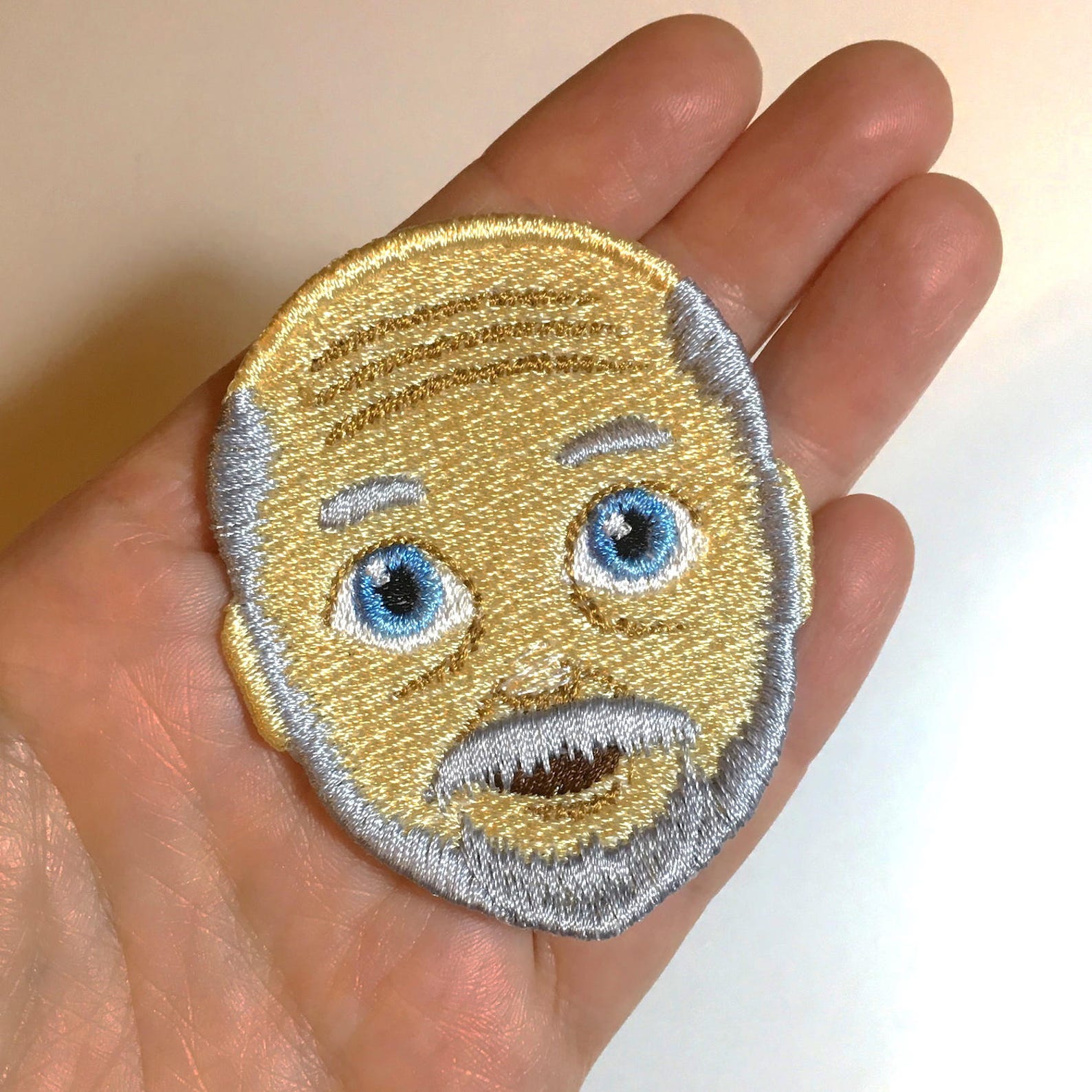 Alter Mann Gesicht Emoji bestickt Patch Opa älteren Mann nähen | Etsy