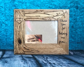 Teacher , nanny, daycare gift, wood burned frame, 5x7 caretaker gift, personalized wood frame, nanny gift, daycare provider gift