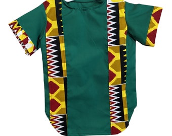 NEW African Print Ghana Kente Shirt - Short Sleeves (BE 22)