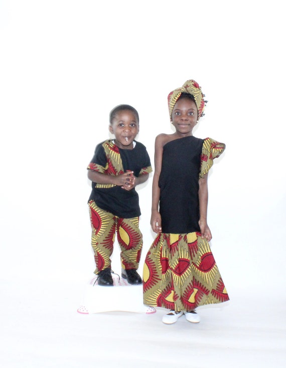 Mawusi Clothing African Print Ankara Boys Circle Pant Set 2//3T