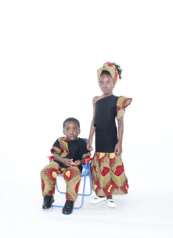 Mawusi Clothing African Print Ankara Boys Juliana Pant Set