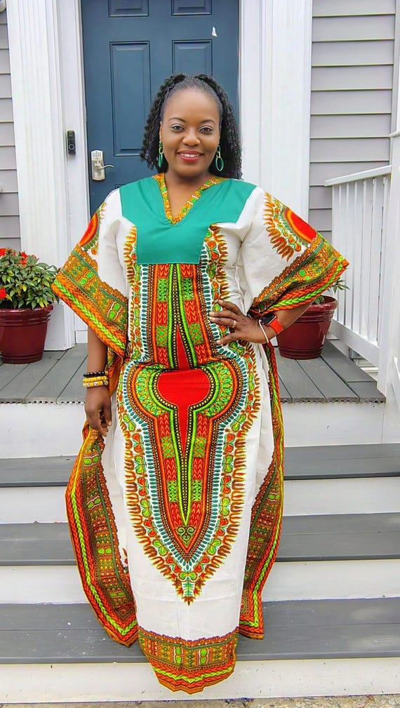 knee length dresses for ladies Long Dashiki Dress main image 1
