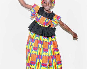 African Print Ghana Kente  Maxi Dress 22