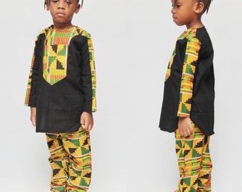 NEW African Print Ankara Kente Boys Pant Set, Nana Set Boys Pant Set, Boys Pant Suit, Kente Pant Set, African Boys, Toddler Set