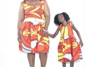 African Print Ankara Mommy n Me Evelyn Dress