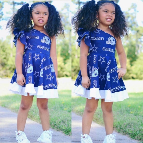 Cowboys Game Day Skater Dress: One Shoulder Birthday Outfit - Etsy