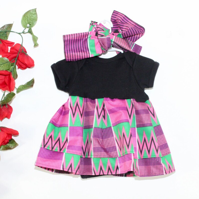 African Print Princess Kente Baby Girl Dress With Matching Etsy