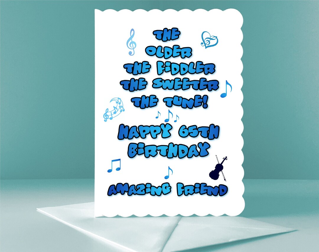 Personalised Handmade 65th/70th Birthday Card the Fiddler for ANY AGE ...