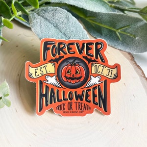 Halloween Sticker, Pumpkin Sticker, Halloween Gifts, Spooky Sticker, Gifts for Goths, Stocking Stuffer Sticker, Spooky Stocking Stuffers