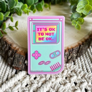 It&#39;s Okay to Not be Okay Sticker, Mental Health Sticker, Gamer Stickers, Gifts for Gamers, Stocking Stuffers, Rainbow Sticker