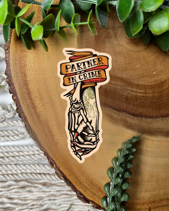 Partner In Crime Tattoo Sticker: American Traditional Art
