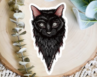 Sticker Black Kitty Cat: waterdicht spookachtig sticker