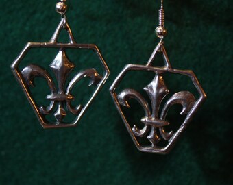 Fluer-de-Lis - Sterling Silver Dangle Earrings
