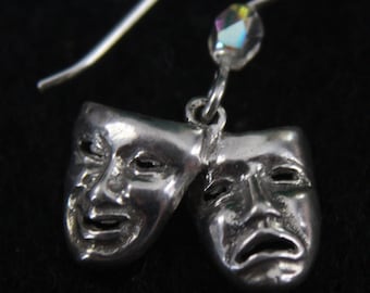 Comedy and Tragedy - Sterling Silver Dangle Earrings