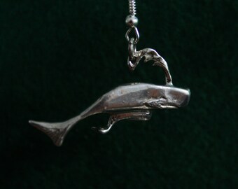 Whale and Baby Earrings - Sterling Silver