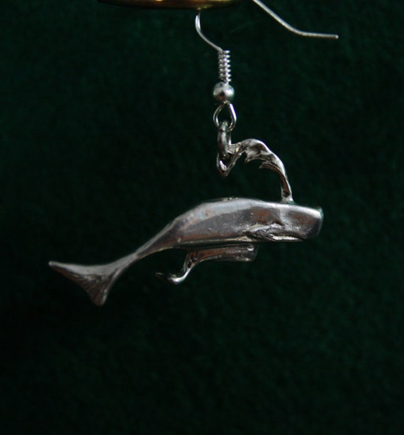 Whale and Baby Earrings - Sterling Silver