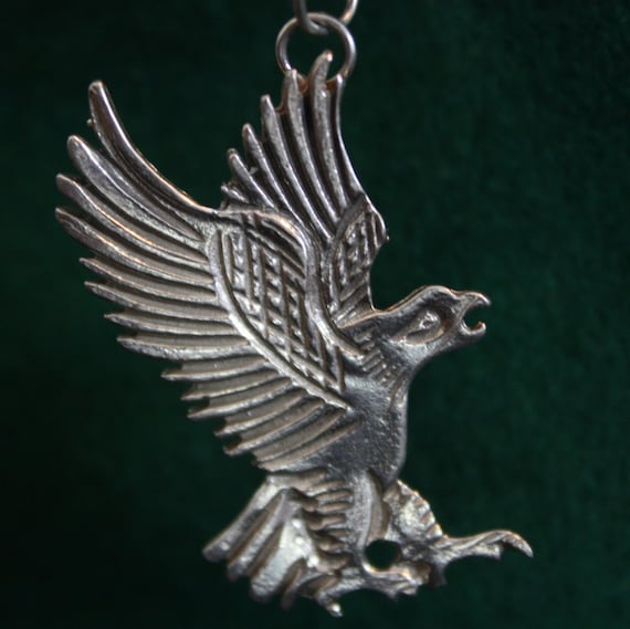 Flat Eagle - Sterling Silver Pendant - image 1