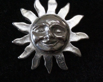 Smiling Sun - Sterling Silver Pendant