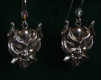 Pan, God of Green-  Sterling Silver Dangle Earring
