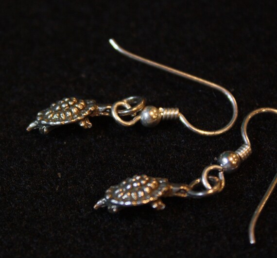 Turtle - Sterling Silver Dangle Earrings - image 2