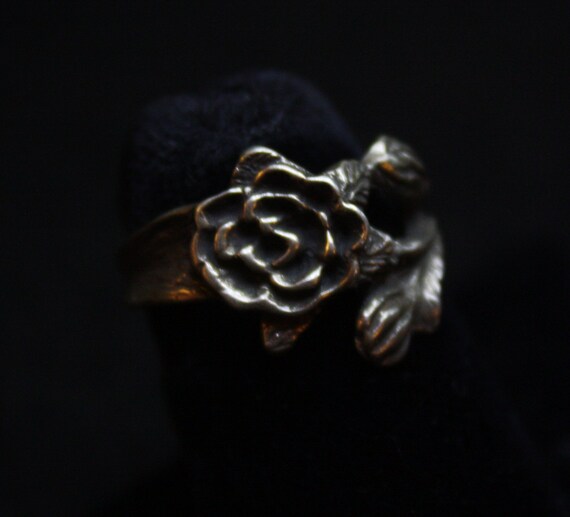 Flat Rose - Sterling Silver Ring - image 1
