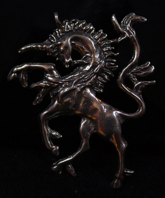 Large Unicorn Sterling Silver Pendant - image 2