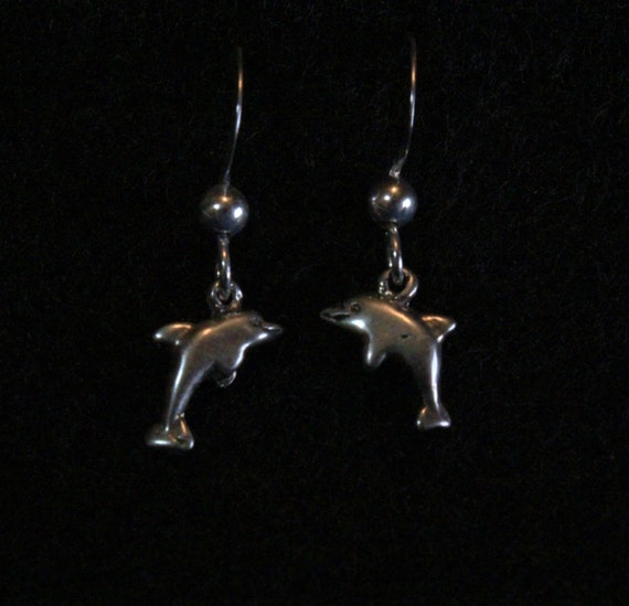 Tiny Dolphin Earring - Sterling Silver - image 2
