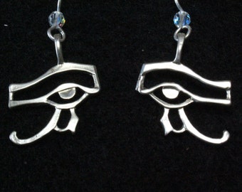 Egyptian Eye (Large) - Sterling Silver Dangle Earrings