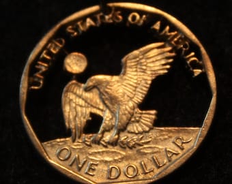 Coin Cut -Susan B Anthony Dollar - Bronze Pendant