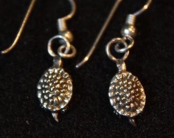 Turtle - Sterling Silver Dangle Earrings