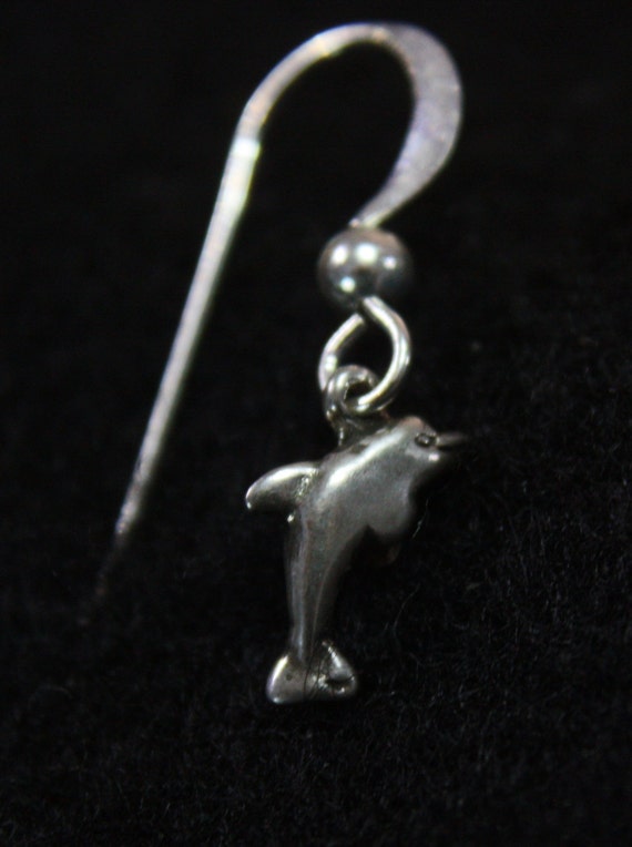 Tiny Dolphin Earring - Sterling Silver - image 3