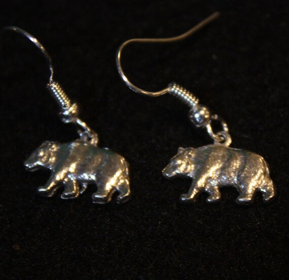 Walking Bear - Sterling Silver Dangle Earrings - image 2