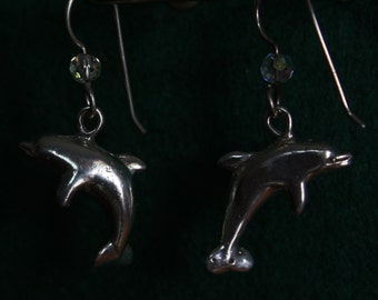 Dolphins  - Sterling Silver Dangle Earrings